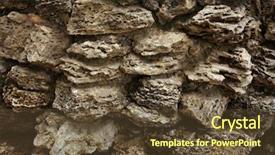  Presentation with stacked stone wall - Amazing slide set having shale rock - old stone wall background backdrop and a tawny brown colored foreground