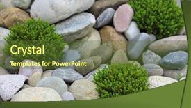  Presentation with green watercolor paper texture - Beautiful presentation theme featuring shale rock - pebble stones texture with green backdrop and a tawny brown colored foreground