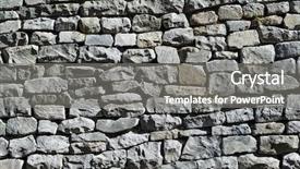  Presentation with rock wall - Slide deck with shale rock - stone wall surface background and a gray colored foreground