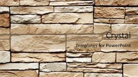  Presentation with rock stone - Presentation theme with shale rock - stone wall texture background and a coral colored foreground