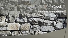  Presentation with rock wall - Audience pleasing presentation theme consisting of shale rock - stone wall backdrop and a gray colored foreground