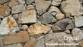  Presentation with rock wall - Amazing PPT theme having shale rock - stone wall backdrop and a coral colored foreground