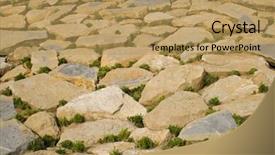  Presentation with pattern - Beautiful PPT theme featuring shale rock - stones in perspective making backdrop and a coral colored foreground
