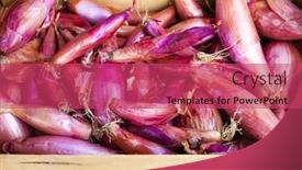  Presentation with market - Slides with shallots-market-in-forcalquier-provence background and a red colored foreground