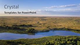  Presentation with river flowing - Beautiful slides featuring shallow-and-wide-dismal-river backdrop and a light blue colored foreground