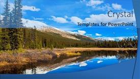  Presentation with grass - Beautiful slides featuring shallow-bog-overgrown-with-yellowed backdrop and a light blue colored foreground