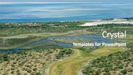  Presentation with tropical forest - Amazing slides having shallow coastal waters and forest backdrop and a ocean colored foreground