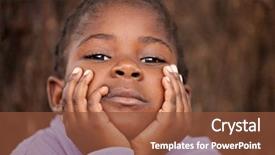  Presentation with child tree - Presentation theme consisting of shallow dof of african child background and a tawny brown colored foreground