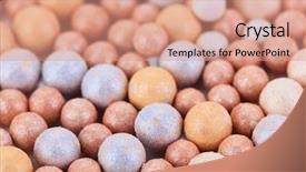  Presentation with cosmetics beauty cosmetic white - Slides enhanced with shallow foundations - beige cosmetics multicolor rouge balls background and a  colored foreground