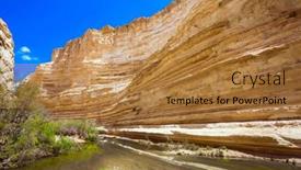  Presentation with grass - Amazing PPT layouts having shallow-lake-in-the-canyon backdrop and a gold colored foreground