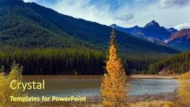  Presentation with canadian - Amazing slide deck having shallow-lake-in-the-mountains backdrop and a tawny brown colored foreground
