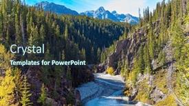  Presentation with mountain stream - Slide set consisting of shallow-mountain-stream-with-glacial background and a navy blue colored foreground