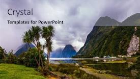  Presentation with fairy tales - Presentation design featuring shallow-overgrown-marsh-grass-coast background and a lemonade colored foreground