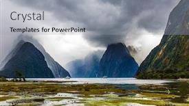  Presentation with new zealand - Audience pleasing PPT theme consisting of shallow-overgrown-with-marsh-grass backdrop and a light gray colored foreground