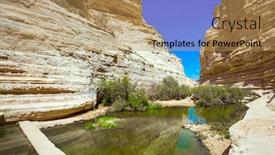  Presentation with grass - PPT layouts with shallow-puddle-in-the-canyon background and a coral colored foreground
