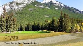 Presentation with cascade mountains - Presentation with shallow-stream-with-a-pebbly background and a yellow colored foreground
