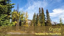  Presentation with rocky mountains - PPT layouts consisting of shallow-stream-with-a-pebbly background and a tawny brown colored foreground