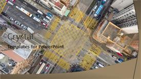  Presentation with road intersection - Colorful presentation theme enhanced with sham-shui-po-hong-kong backdrop and a coral colored foreground