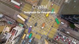  Presentation with road intersection - PPT layouts with sham-shui-po-hong-kong background and a coral colored foreground