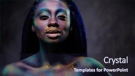  Presentation with shaman - Theme having shaman - african woman with colourful powder background and a wine colored foreground