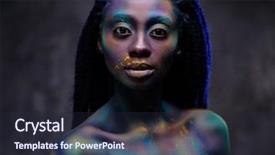  Presentation with woman body - Cool new theme with shaman - african woman with colourful powder backdrop and a wine colored foreground