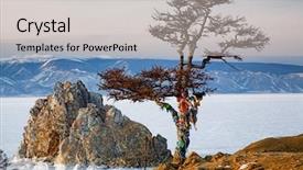  Presentation with shaman - Colorful slide deck enhanced with winter baikal shaman tree backdrop and a light gray colored foreground