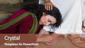  Presentation with embalming - Colorful slide set enhanced with shame and embalming jesus backdrop and a tawny brown colored foreground