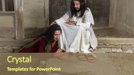  Presentation with embalming - Slide deck consisting of shame and embalming jesus background and a violet colored foreground