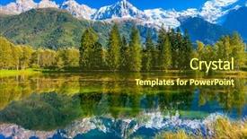  Presentation with fall lake - Presentation consisting of france the snow-covered alps background and a tawny brown colored foreground