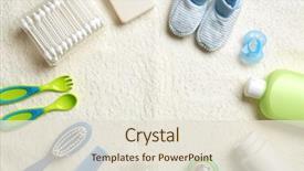  Presentation with cosmetics - Audience pleasing PPT layouts consisting of baby's accessories and cosmetics backdrop and a lemonade colored foreground