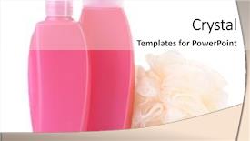  Presentation with shampoo - PPT theme with shampoo and shower gel background and a white colored foreground