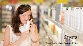  Presentation with shampoo - Colorful PPT layouts enhanced with shampoo in drug-store backdrop and a lemonade colored foreground