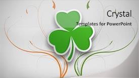  Presentation with design - Audience pleasing slide set consisting of shamrock design on grey background backdrop and a light gray colored foreground