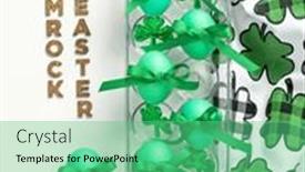  Presentation with easter - Slides featuring shamrock-easter-green-eggs background and a seafoam green colored foreground