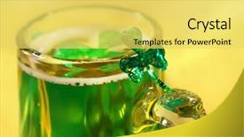  Presentation with saint - Beautiful presentation theme featuring st patty's day backdrop and a yellow colored foreground