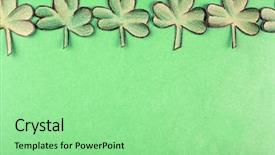  Presentation with chemistry leaves green leaf - PPT layouts having shamrock leaves on green background background and a seafoam green colored foreground