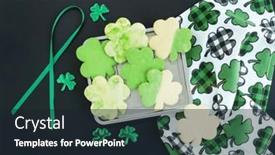  Presentation with sugar - Presentation design featuring shamrock-sugar-cookies-on-black background and a  colored foreground