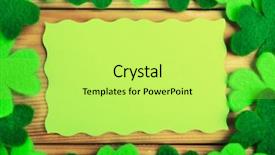  Presentation with saint patrick day - Presentation design consisting of shamrocks on wooden planks background background and a yellow colored foreground