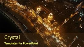  Presentation with china shanghai - Slides featuring shanghai-bund-aerial-night-view background and a tawny brown colored foreground