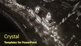  Presentation with china shanghai - Amazing PPT theme having shanghai-bund-aerial-night-view backdrop and a wine colored foreground