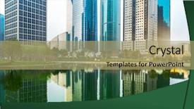  Presentation with central asia - Slide set with shanghai central city park against clear sky china asia background and a mint green colored foreground