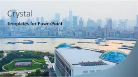  Presentation with shanghai - Presentation theme having shanghai-china-april-8-2014 background and a light blue colored foreground