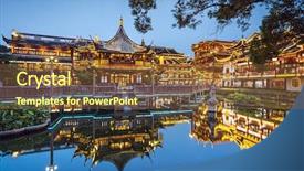  Presentation with gardens - Audience pleasing presentation consisting of shanghai china at yuyuan gardens backdrop and a tawny brown colored foreground