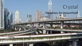  Presentation with highways - Theme having shanghai-china-november-27-modern background and a light blue colored foreground