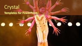  Presentation with acrobats - PPT theme having shanghai-china-november-28 background and a tawny brown colored foreground