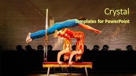  Presentation with acrobats - Presentation design featuring shanghai-china-november-28 background and a tawny brown colored foreground