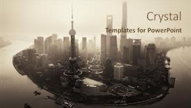  Presentation with china shanghai - Slides enhanced with shanghai-city-aerial-view background and a lemonade colored foreground