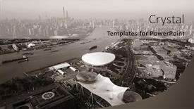  Presentation with shanghai - Beautiful slide deck featuring shanghai-expo-park-aerial-view backdrop and a light gray colored foreground