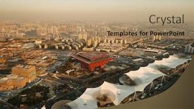  Presentation with china shanghai - Audience pleasing slide deck consisting of shanghai-expo-park-aerial-view backdrop and a coral colored foreground