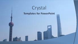  Presentation with financial center - Amazing slide deck having shanghai-february-29-lujiazui-financial backdrop and a light blue colored foreground